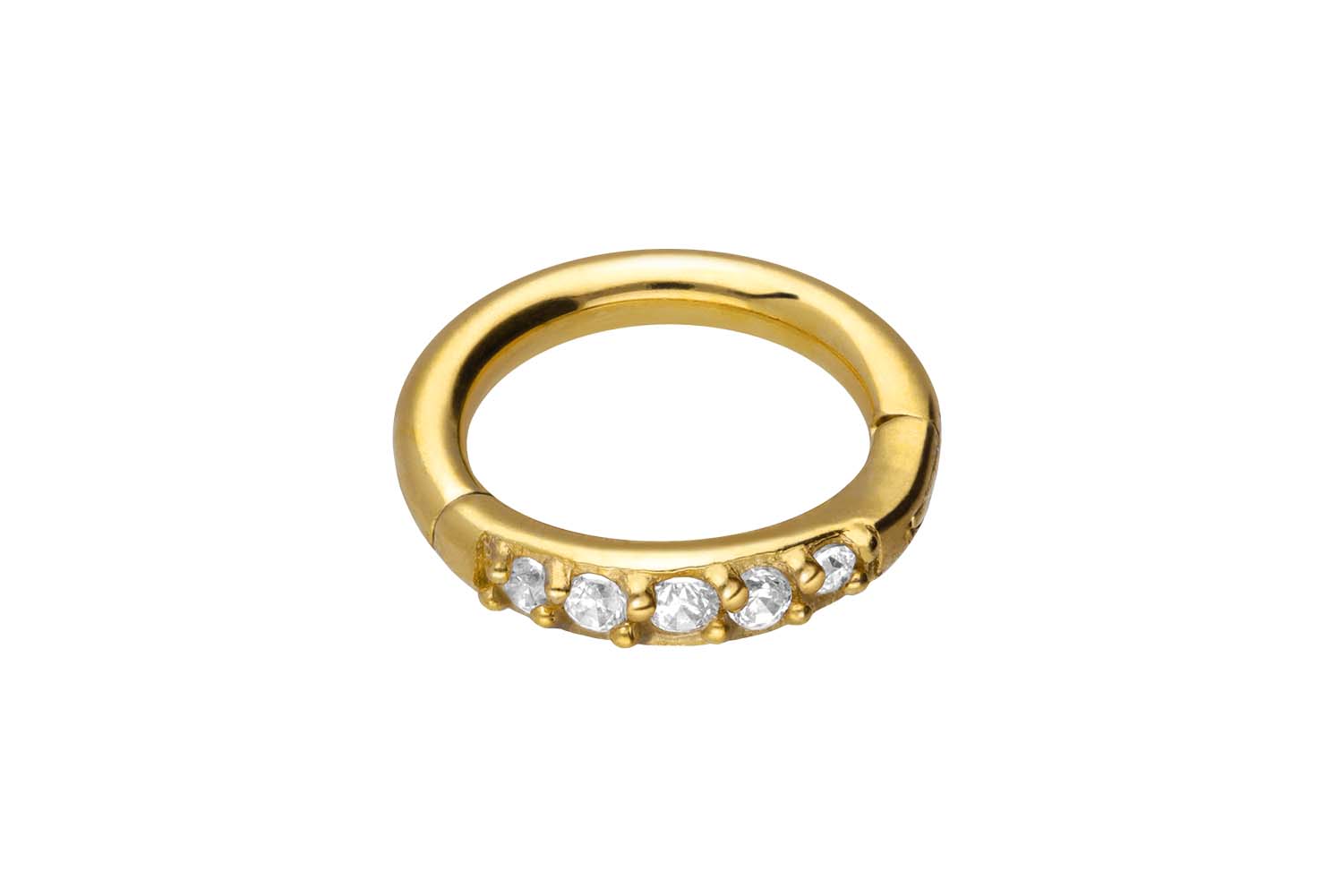 Chirurgenstahl Segmentring Clicker Piercing 5 EINGEFASSTE KRISTALLE